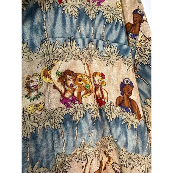 Campia Moda men’s 100% rayon Hawaiian short sleeve button shirt size M. #42-1061 - Picture 4 of 7